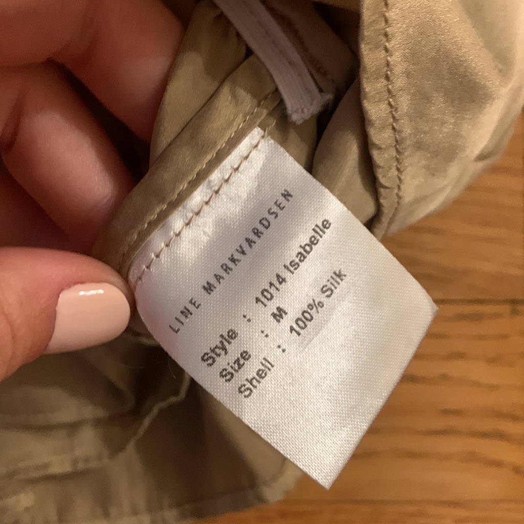 Line Markvardsen 100% Silk Isabelle Wrap Blouse Size Medium — image 6 of 6